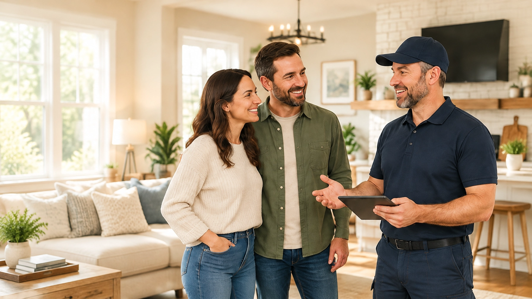 Soloteck Reno contractor discussing a home renovation with homeowners